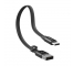 Cablu Date si Incarcare USB la USB Type-C Baseus Nimble Flat, 0.23 m, Negru CATMBJ-01 