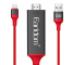 Cablu Audio si Video HDMI la USB Type-C - USB la HDMI Earldom WS8C, 2 m, Rosu, Blister 