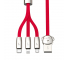 Cablu Incarcare USB la Lightning - USB la MicroUSB - USB la USB Type-C Baseus FuWang Cute 3A, 1.2 m, Rosu, Blister CAMLT-FW09 