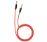 Cablu Audio 3.5 mm la 3.5 mm HOCO UPA11, 1 m, Rosu, Blister 