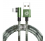 Cablu Incarcare USB la Lightning Baseus Camouflage Mobile Game Elbow, 1 m, Verde, Blister CALMC-A06 