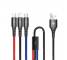 Cablu Incarcare USB la Lightning - USB la MicroUSB - USB la USB Type-C Totu Design B3BB-012 Hard-edged, 1.2 m, Multicolor, Blister 