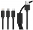 Cablu Incarcare USB la Lightning - USB la MicroUSB - USB la USB Type-C MaXlife 3in1, 2.1A, Negru