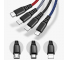 Cablu Date si Incarcare USB la Lightning x 2 - USB la MicroUSB - USB la USB Type-C McDodo CA-6230, Armor Series, 4 in 1, 1.2 m, Negru