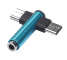 Adaptor Audio USB Type-C la 3.5 mm - USB Type-C la USB Type-C OEM, Bleu, Bulk 