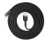 Cablu Date si Incarcare USB la Lightning Baseus Cafule, 2A, 3 m, Negru - Rosu, Blister CALKLF-R91 