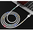Cablu Date si Incarcare USB la USB Type-C HOCO U63 Spirit, cu LED-uri, 3A, 1.2 m, Alb, Blister 