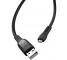 Cablu Date si Incarcare USB la MicroUSB HOCO S6 Sentinel, Afisaj Led, 2.4A, 1.2 m, Negru, Blister 