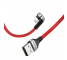 Cablu Date si Incarcare USB la Lightning Baseus  U-shaped Elbow CALUX-A09, Gaming, 2.4A, 1 m, Rosu, Blister