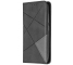 Husa Piele OEM Rhombus Texture cu suport carduri si foto pentru Nokia 2.2, Neagra, Bulk 