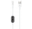 Cablu Date Incarcare USB la Lightning Totu Design BLA-056 Glory, Interfata handsfree Lightning, 1 m, Alb