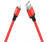 Cablu Date si Incarcare USB la Lightning HOCO X14, 1.7A, 2 m, Negru - Rosu