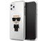 Husa TPU Karl Lagerfeld pentru Apple iPhone 11 Pro Max, Glitter Ikonik Karl, Argintie, Blister KLHCN65TPUTRIKSL 