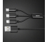Cablu Incarcare USB la Lightning - USB la MicroUSB - USB la USB Type-C Remax Gition RC-131th, 3in1, 2.8A, 1.15 m, Negru