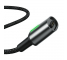 Cablu Incarcare USB la Lightning Baseus Zinc Magnetic, 2.4A, 1 m, Led, Negru CALXC-A01