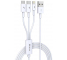 Cablu Incarcare USB la Lightning - USB la MicroUSB - USB la USB Type-C DEVIA Smart 3in1, 1.2 m, Alb, Blister 