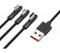 Cablu Incarcare USB la Lightning - USB la MicroUSB - USB la USB Type-C Joyroom S-M98K, 3 in 1, 3.5A Fast Charging, 1.2 m, Negru, Blister 