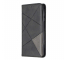 Husa Piele OEM Rhombus Texture cu suport carduri si foto pentru Nokia 1 Plus, Neagra, Bulk 