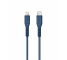 Cablu Date si Incarcare USB-C - Lightning UNIQ Flex, 18W, 1.2m, Albastru