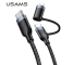 Cablu Date si Incarcare USB Type-C la Lightning - USB Type-C la USB Type-C Usams U31, PD Fast Charge, 60W, 5A, 1.2 m, Negru, Blister US-SJ403