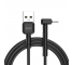 Cablu Date si Incarcare USB la MicroUSB Golf GC-69M, 3A, Forma L, 1 m, Negru, Blister 