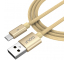 Cablu Date si Incarcare USB la MicroUSB Golf GC-76M, 5A, 1 m, Auriu, Blister