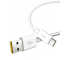 Cablu Date si Incarcare USB la USB Type-C XO Design NB120, 5A, 1 m, Alb