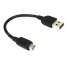 Cablu Date si Incarcare USB la MicroUSB Sony Xperia E5, EC300, 0.16 m, Negru