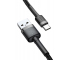 Cablu Date si Incarcare USB-A - USB-C Baseus Cafule, 18W, 1m, Gri CATKLF-BG1