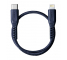 Cablu Date si Incarcare USB Type-C la Lightning UNIQ Flex, 3A, 0.3 m, Albastru