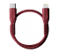 Cablu Date si Incarcare USB Type-C la Lightning UNIQ Flex, 3A, 0.3 m, Rosu