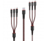 Cablu incarcare USB - Lightning / MicroUSB / USB Type-C Remax RC-153, 5A, 1m + 2m, Negru