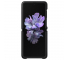 Husa Piele Samsung Galaxy Z Flip F700 / Samsung Galaxy Z Flip 5G F707, Leather Cover, Neagra, Blister EF-VF700LBEGEU 