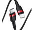 Cablu Date si Incarcare USB Type-C la Lightning Baseus, 18W, 1 m, Negru - Rosu, Blister CATLKLF-91 