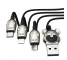 Cablu Date si Incarcare USB la Lightning - USB la MicroUSB - USB la USB Type-C Baseus Three Mouse 3in1, 3,5A, 1.2 m, Negru, Blister CAMLT-MU01 