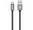 Cablu Date si Incarcare USB la USB Type-C Tellur Denim, 1 m, Albastru TLL155381