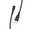 Cablu Date si Incarcare USB la Lightning Usams SJ394, U41, Braided, 2 m, Negru, Blister SJ394USB01 