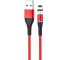 Cablu Incarcare USB la Lightning Borofone BU16 Skill Magnetic, 2.4A, 1.2 m, Rosu, Blister 