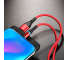 Cablu Incarcare USB la USB Type-C Borofone BU16 Skill Magnetic, 2.4A, 1.2 m, Rosu, Blister 
