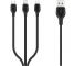 Cablu Incarcare USB la Lightning / MicroUSB / USB Type-C XO Design NB103, 3in1, 2,1A, 1 m, Negru