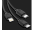 Cablu Incarcare USB la Lightning / MicroUSB / USB Type-C XO Design NB103, 3in1, 2,1A, 1 m, Negru