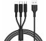 Cablu Incarcare USB la Lightning / MicroUSB / USB Type-C HOCO 3in1 Soarer X25, 1 m, Negru