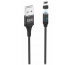 Cablu Incarcare USB la Lightning HOCO U76 Magnetic, 2.4A, 1.2 m, Negru