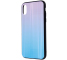 Husa TPU OEM Aurora cu spate din sticla pentru Apple iPhone 7 / Apple iPhone 8 / Apple iPhone SE (2020), Albastra-Roz, Bulk 