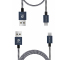 Cablu Date si Incarcare USB la MicroUSB DUX DUCIS K-TWO KII, Set 2 Bucati, 1 m / 0.2 m, Albastru