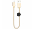 Cablu Date si Incarcare USB la Lightning HOCO X35 Premium, 2.4A, 0.25 m, Auriu, Blister 