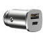 Incarcator Auto USB Baseus Square QC 4.0, 1 X USB - 1 X USB Tip-C, Argintiu, Blister CCALL-AS0S 