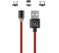 Cablu Incarcare USB - Lightning / USB Type-C / MicroUSB Usams Magnetic U-Sure US-SJ438, 1 m, Rosu