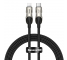 Cablu Date si Incarcare USB Type-C la Lightning Baseus Backlit LED, 18W, 480 Mbps, 1 m, Negru, Blister CATLYY-01 
