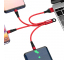 Cablu Incarcare USB - Lightning / USB Type-C / MicroUSB Enkay ENK-CB400, 0.14 m, Rosu